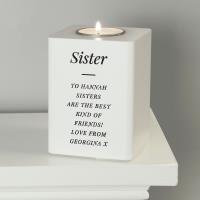 Personalised White Wooden Tea Light Holder Extra Image 3 Preview
